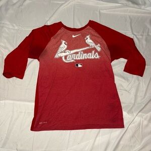Nike Red Cardinals Raglan Shirt Size S